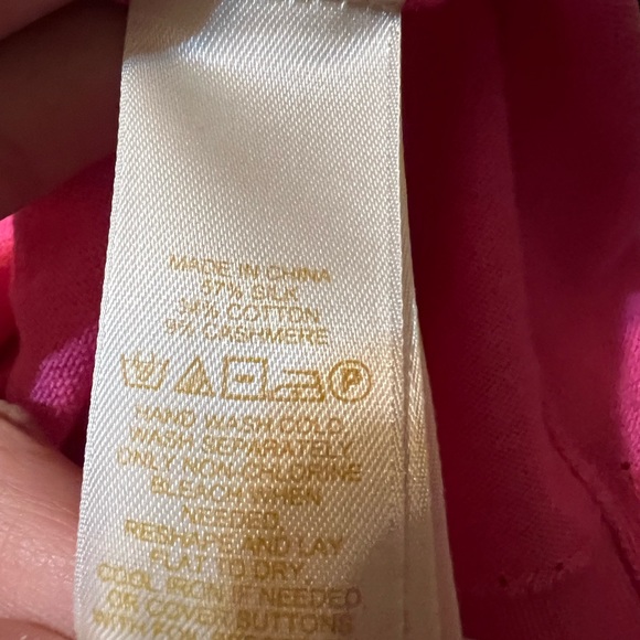 Kate Spade Hot Pink Button-Up Knit Cardigan W/ Bow On Back Sz Small - Picture 7 of 8